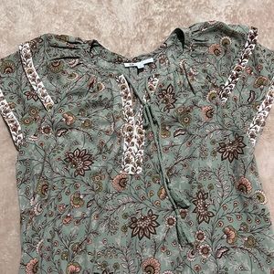 Cute Paisley Flutter Sleeve Boho Blouse